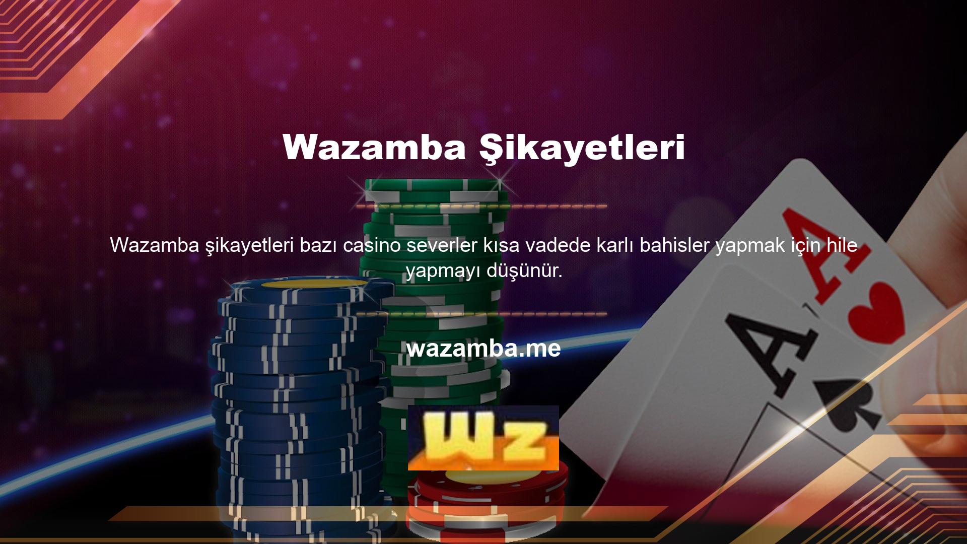 Wazamba Canlı Casino'da hile var mı diye sorulduğunda site direkt olarak “hayır” diyor